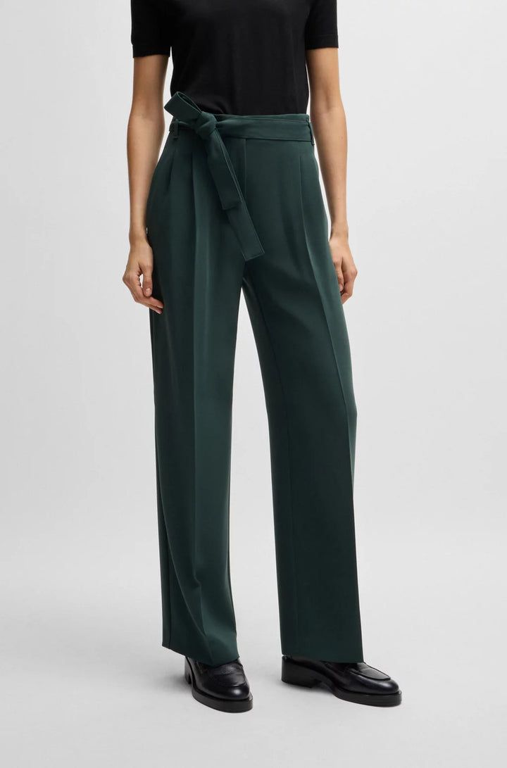 BOSS RELAXED-FIT TROUSERS IN CREASE-RESISTANT JAPANESE CREPE