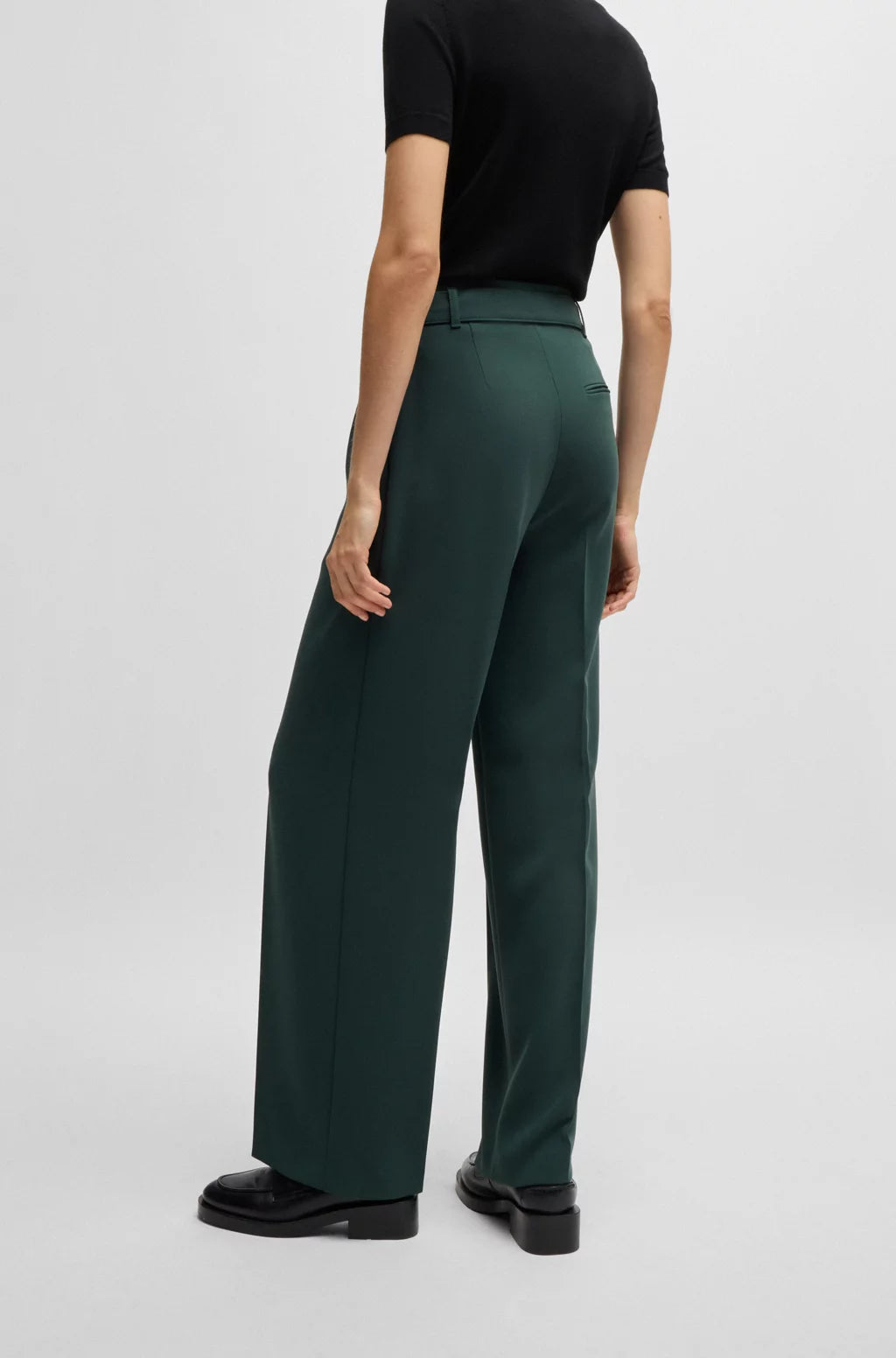 BOSS RELAXED-FIT TROUSERS IN CREASE-RESISTANT JAPANESE CREPE