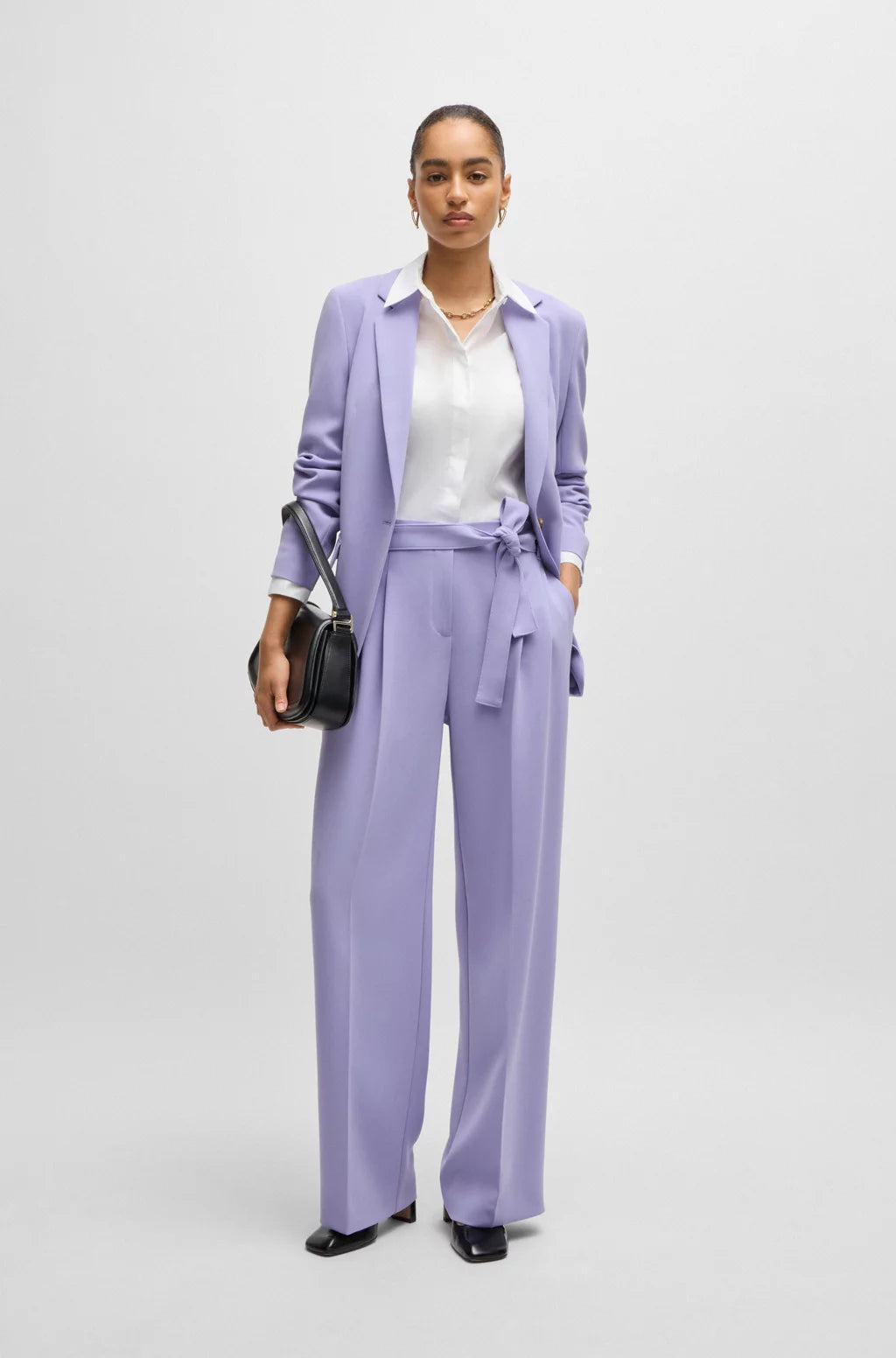 BOSS RELAXED-FIT TROUSERS IN CREASE-RESISTANT JAPANESE CREPE