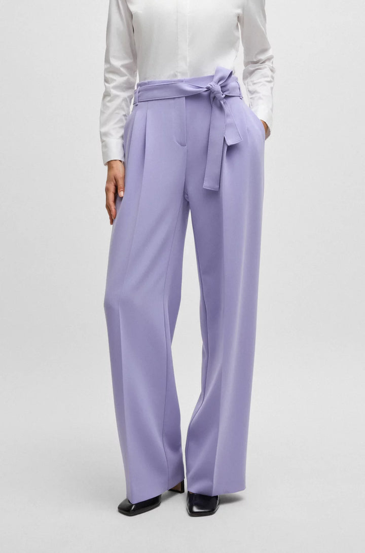 BOSS RELAXED-FIT TROUSERS IN CREASE-RESISTANT JAPANESE CREPE