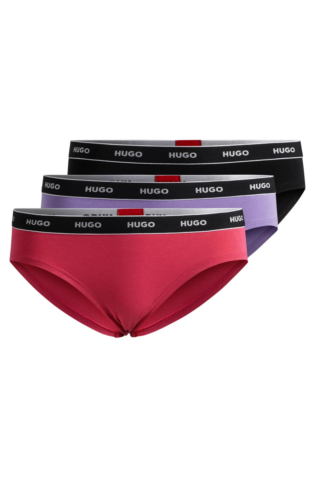 HUGO Three-pack of stretch-cotton briefs with logo waistbands