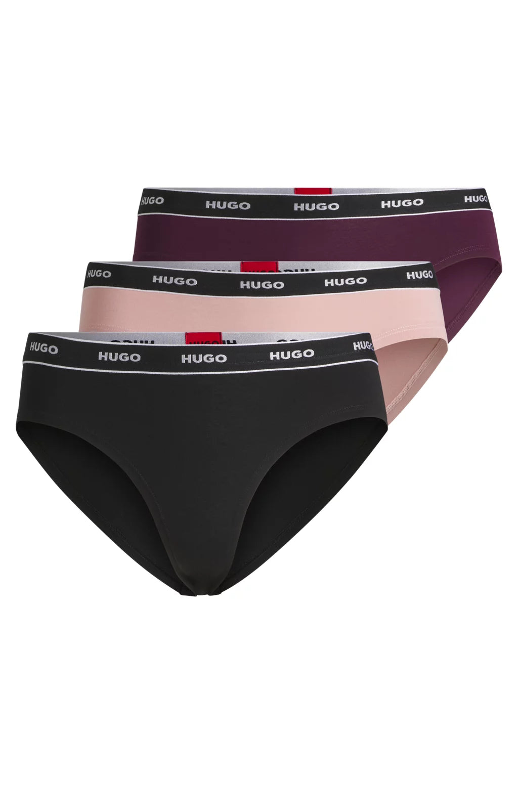 HUGO Three-pack of stretch-cotton briefs with logo waistbands