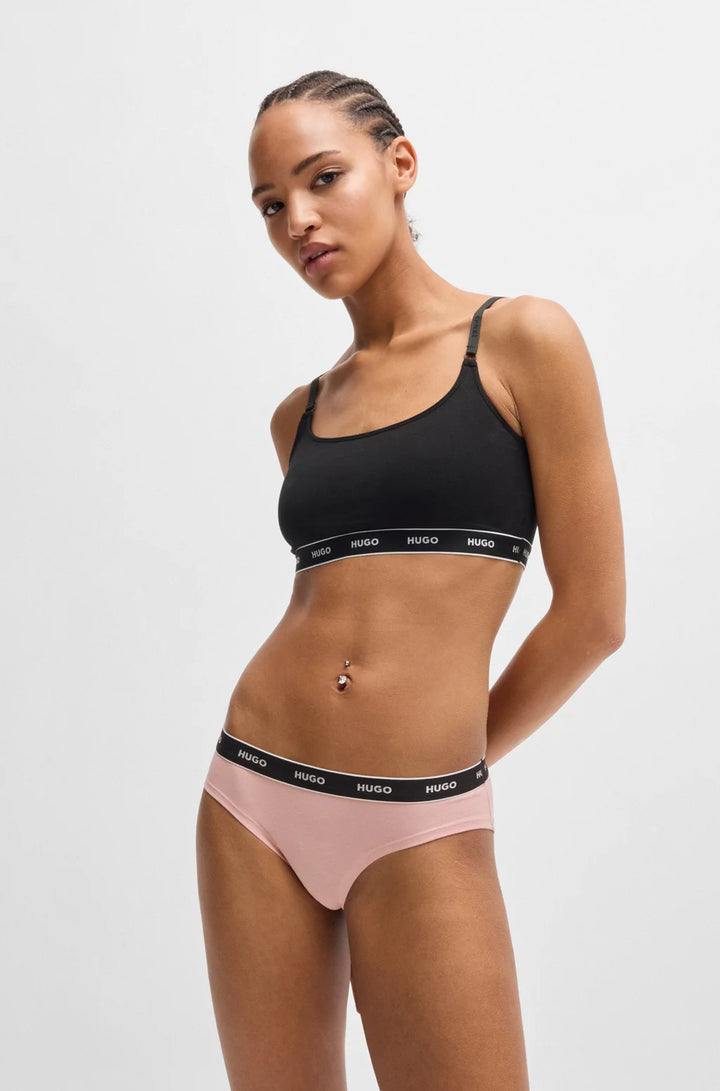 HUGO Three-pack of stretch-cotton briefs with logo waistbands