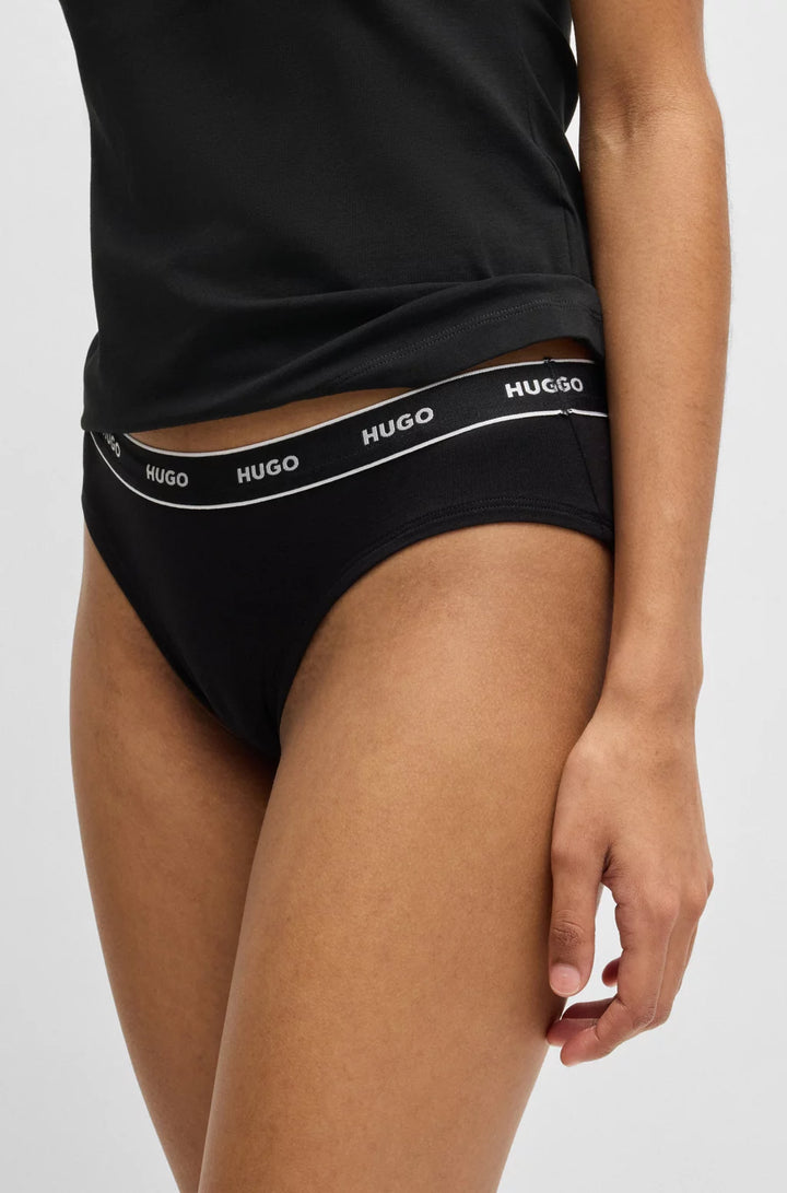 HUGO Three-pack of stretch-cotton briefs with logo waistbands