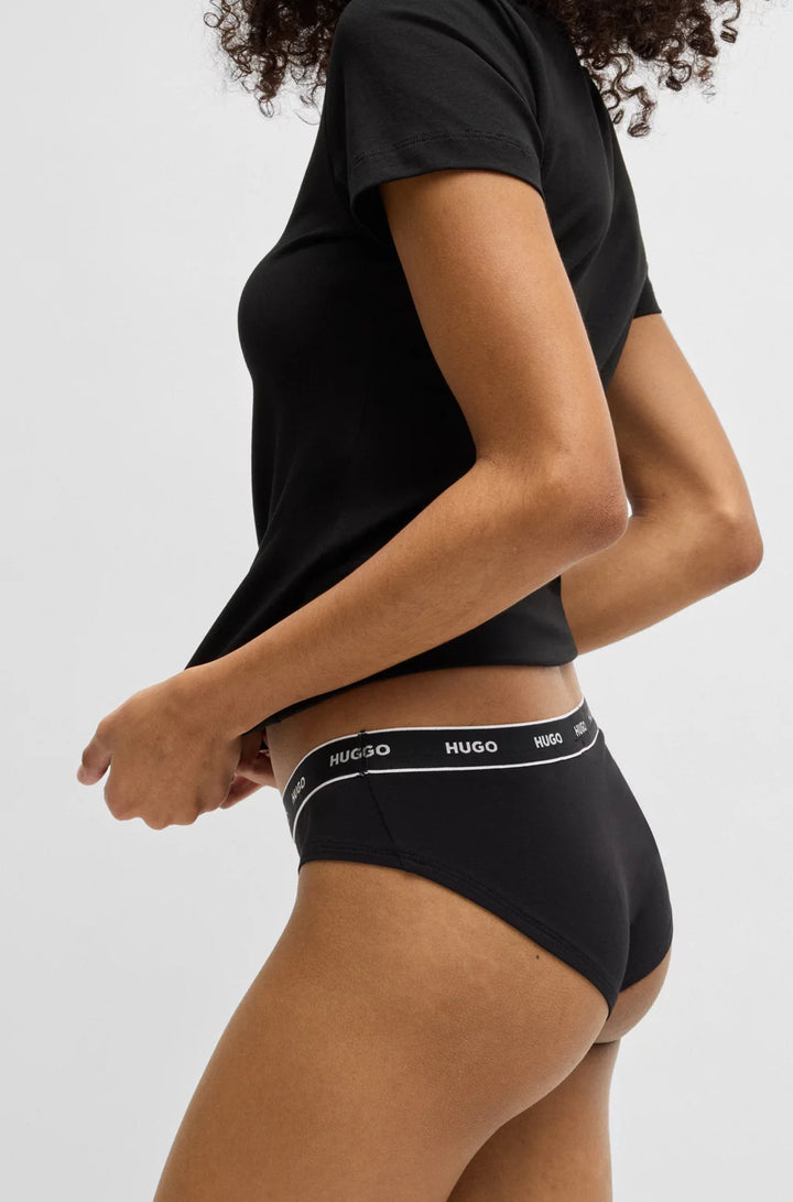 HUGO Three-pack of stretch-cotton briefs with logo waistbands
