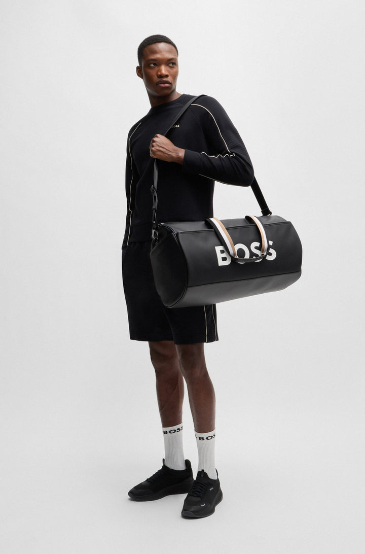 BOSS x Matteo Berrettini Faux-leather holdall with contrast logo