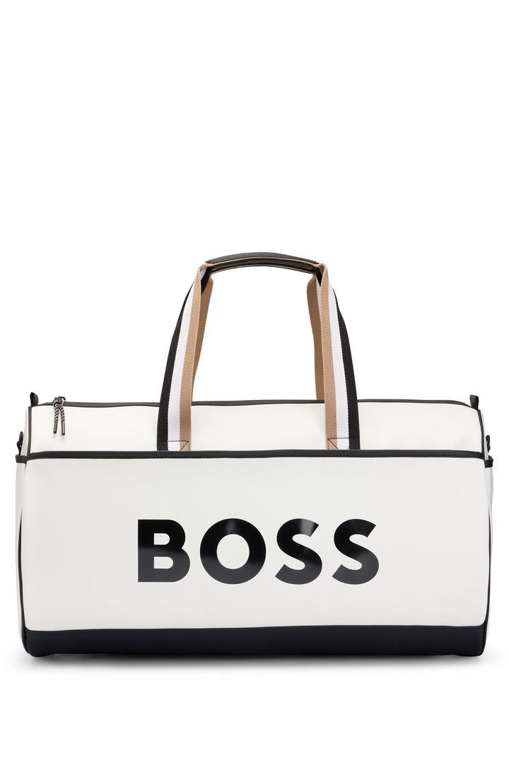 BOSS x Matteo Berrettini Faux-leather holdall with contrast logo