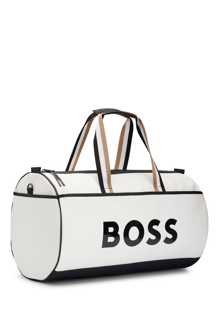 BOSS x Matteo Berrettini Faux-leather holdall with contrast logo