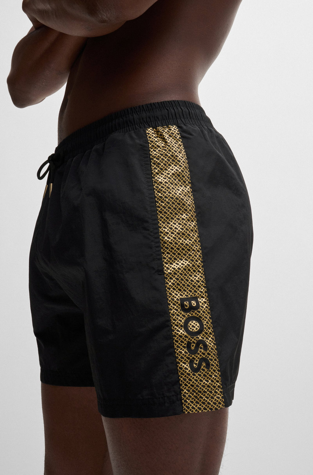 Boss Quick-drying swim shorts with metallic logo
