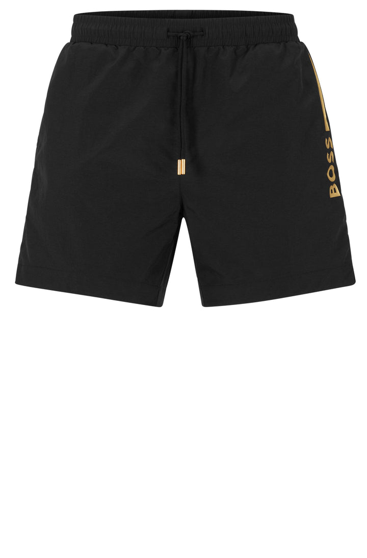 Boss Quick-drying swim shorts with metallic logo