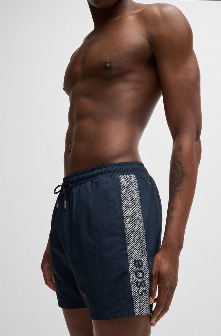 Boss Quick-drying swim shorts with metallic logo