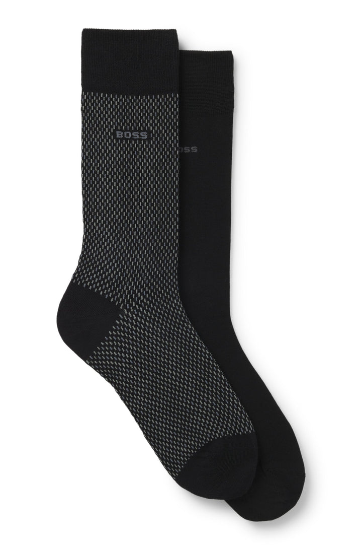 Boss Two-pack of regular-length socks with logo details