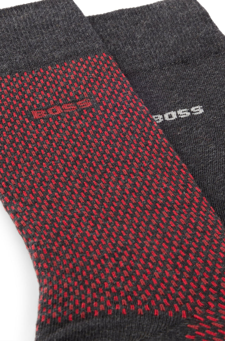 Boss Two-pack of regular-length socks with logo details