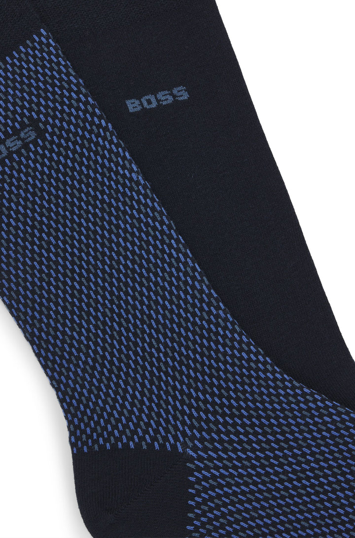 Boss Two-pack of regular-length socks with logo details