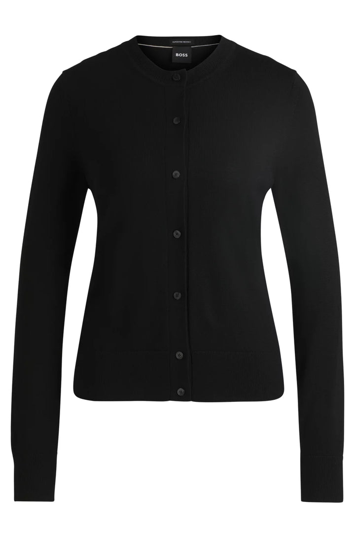 BOSS MERINO-WOOL CARDIGAN WITH BUTTON FRONT