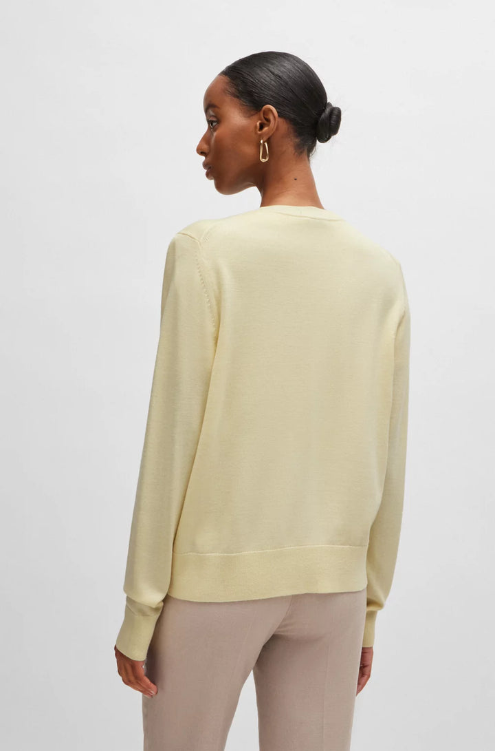 BOSS MERINO-WOOL CARDIGAN WITH BUTTON FRONT