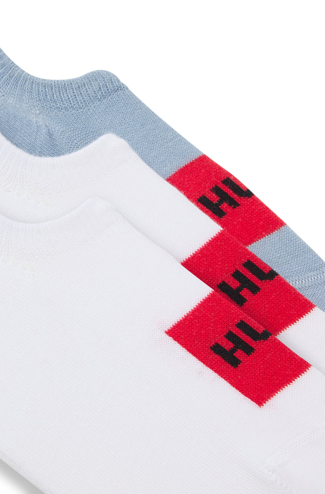 Hugo Three-pack of invisible socks with red logo labels