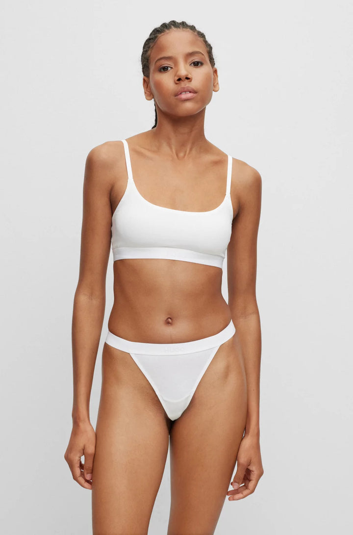 HUGO String briefs in stretch modal with logo waistband