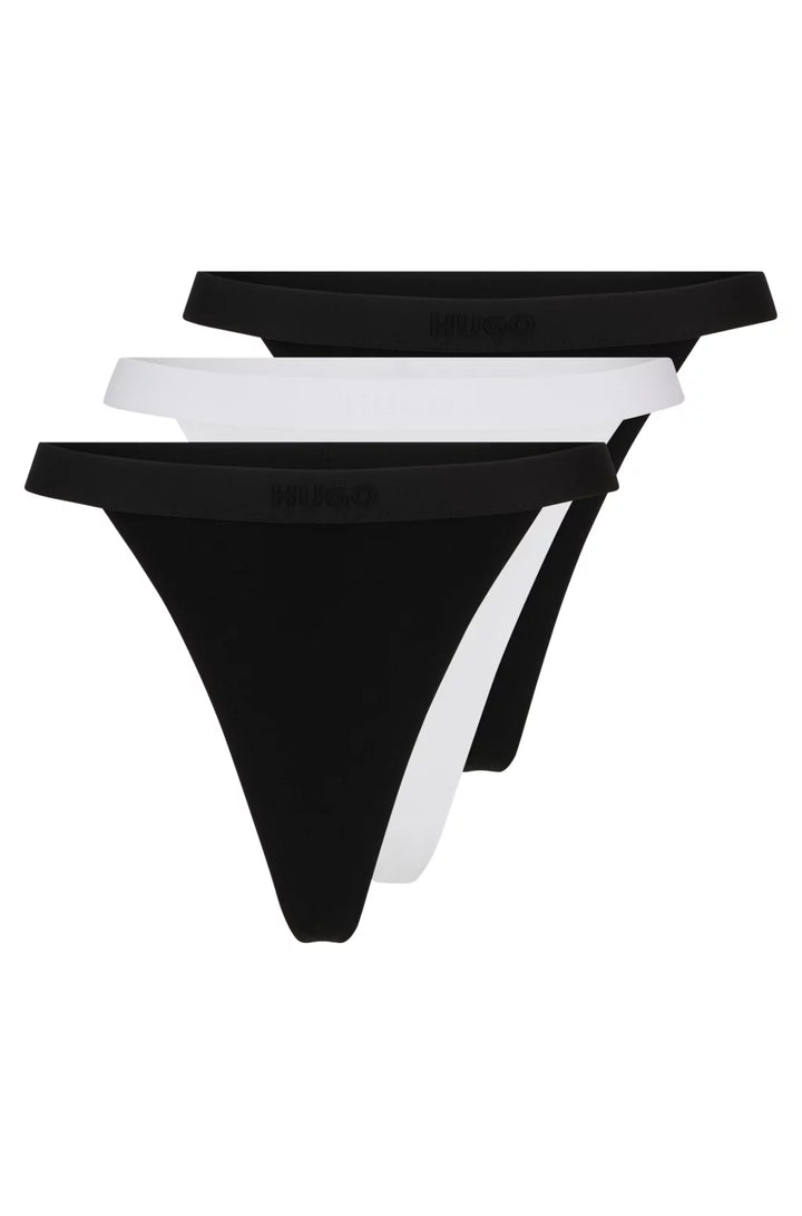 HUGO String briefs in stretch modal with logo waistband