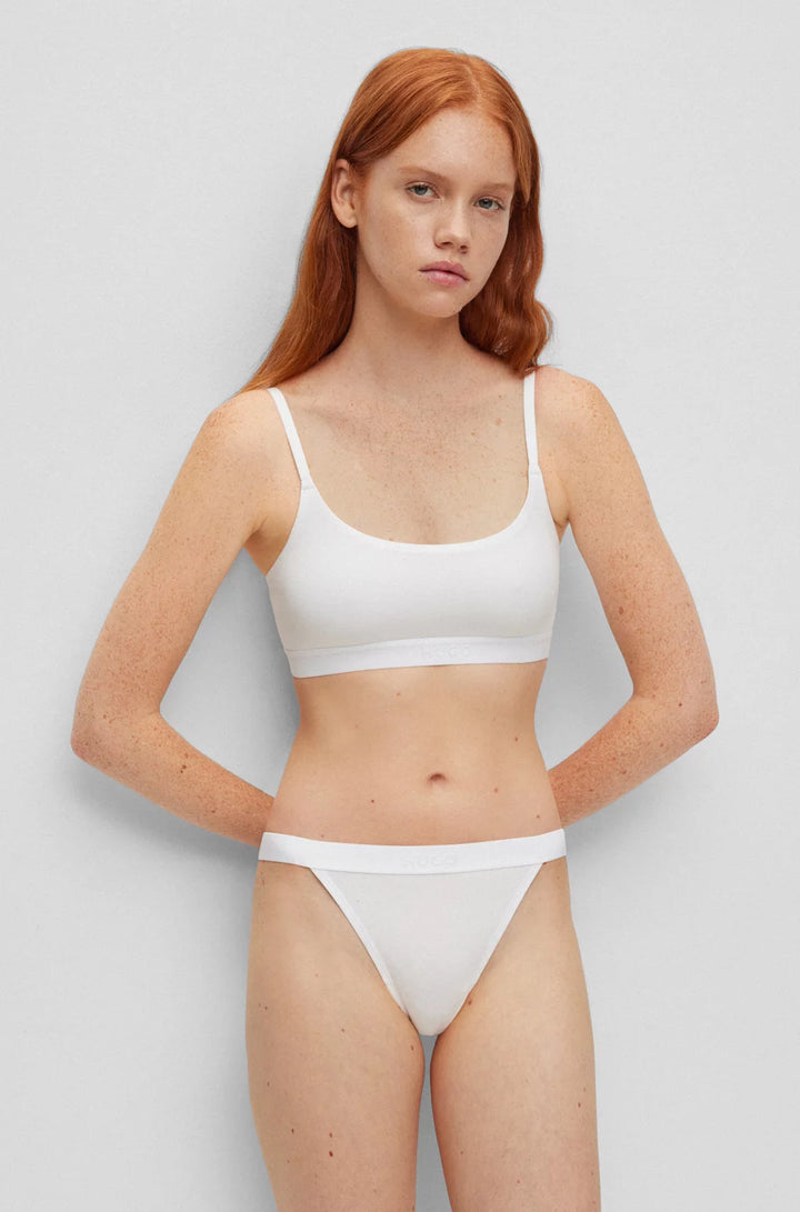 HUGO String briefs in stretch modal with logo waistband