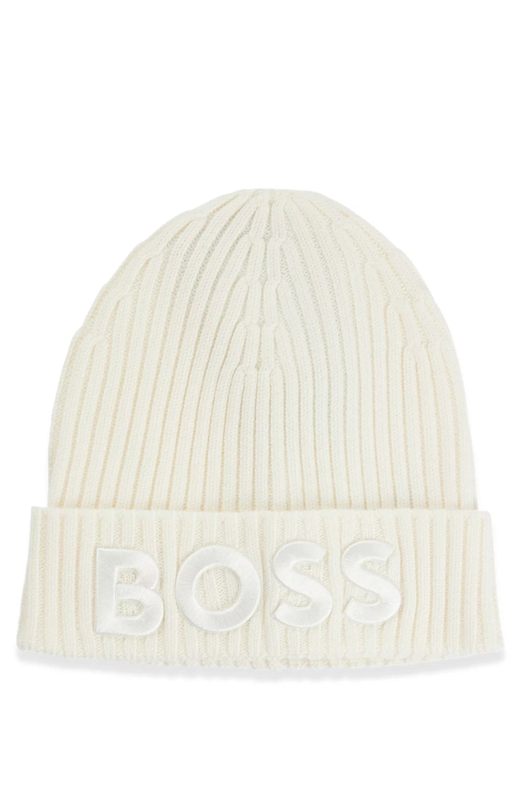 BOSS WOOL BEANIE HAT WITH EMBROIDERED LOGO
