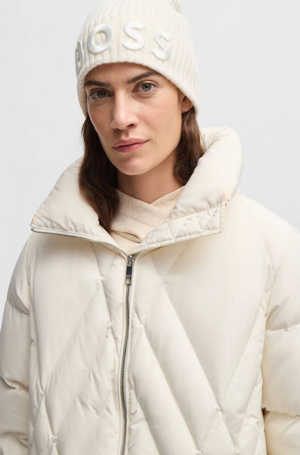 BOSS WOOL BEANIE HAT WITH EMBROIDERED LOGO