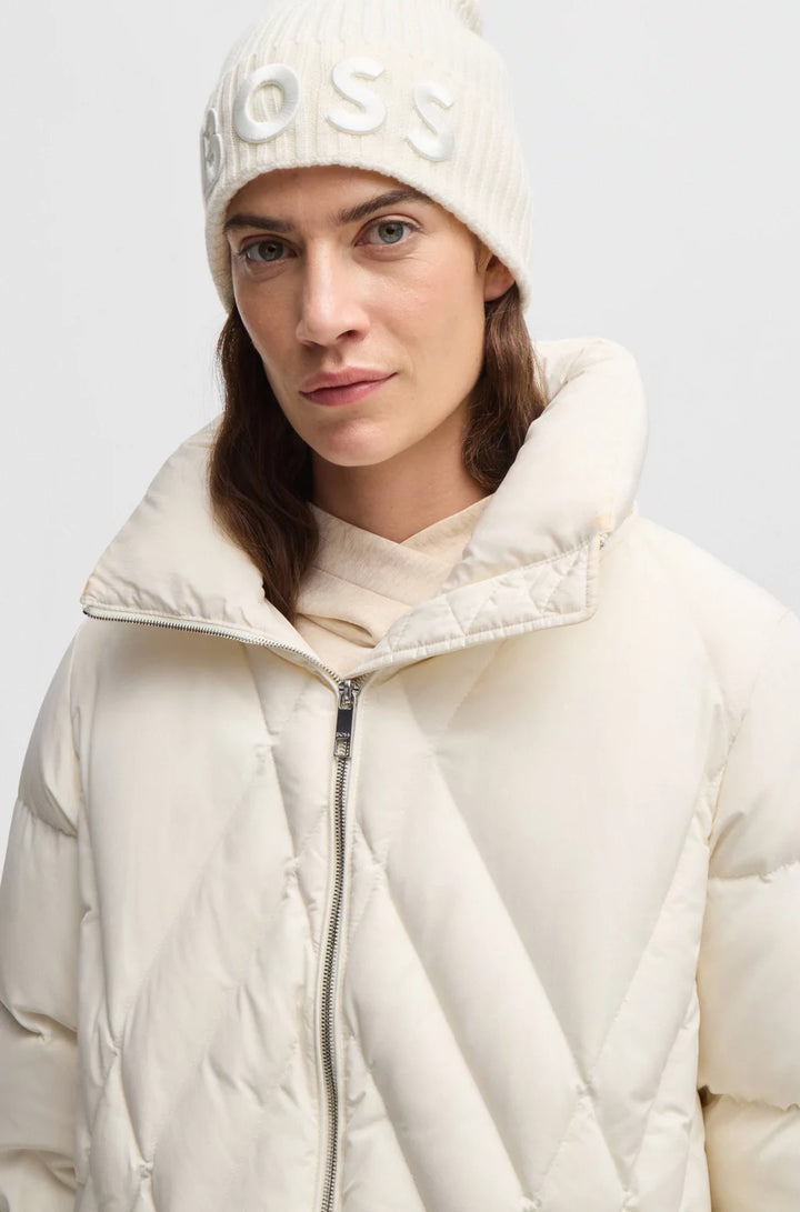 BOSS WOOL BEANIE HAT WITH EMBROIDERED LOGO