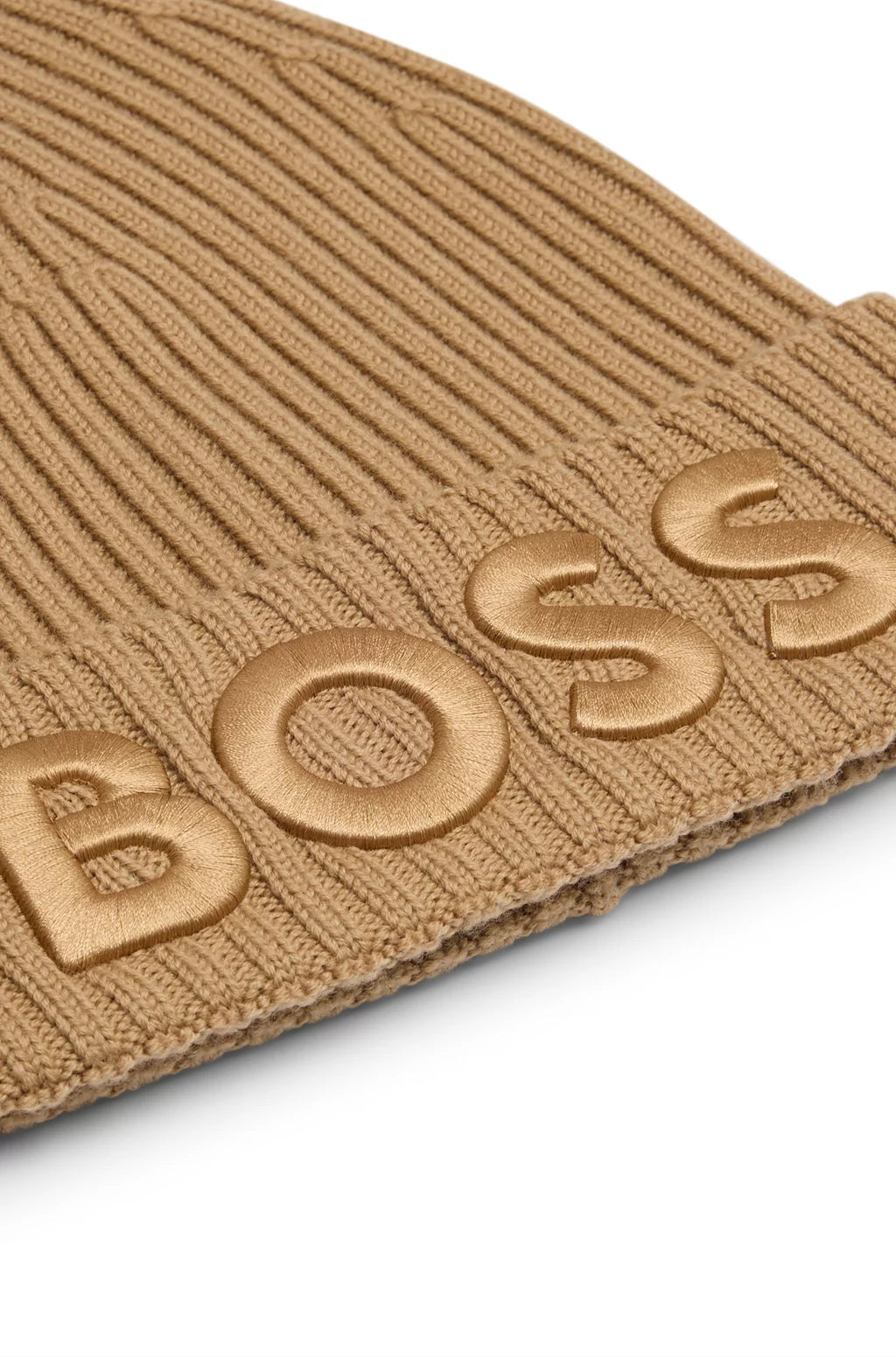 BOSS WOOL BEANIE HAT WITH EMBROIDERED LOGO