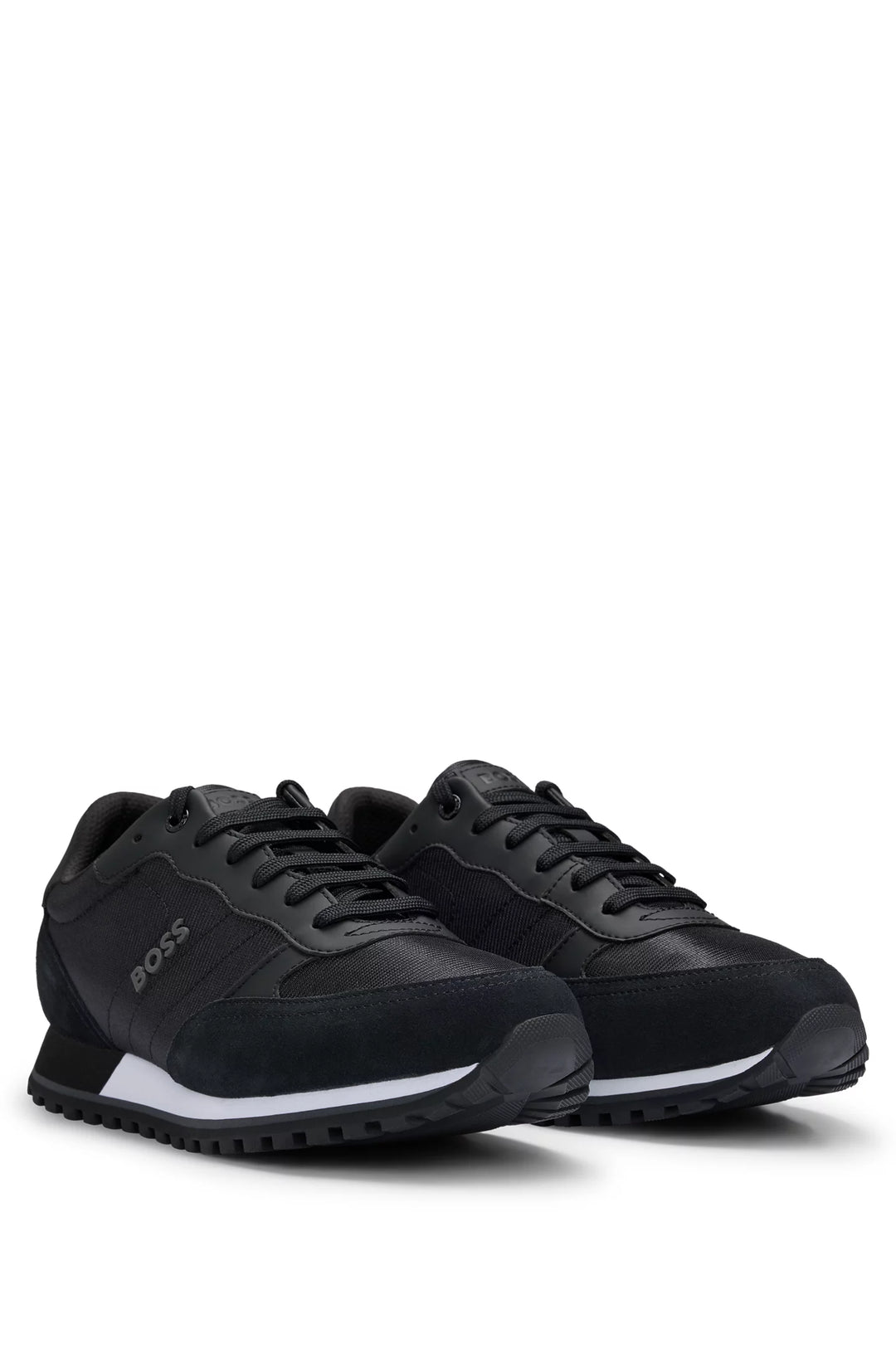 Boss Mixed-material trainers with faux-leather trims