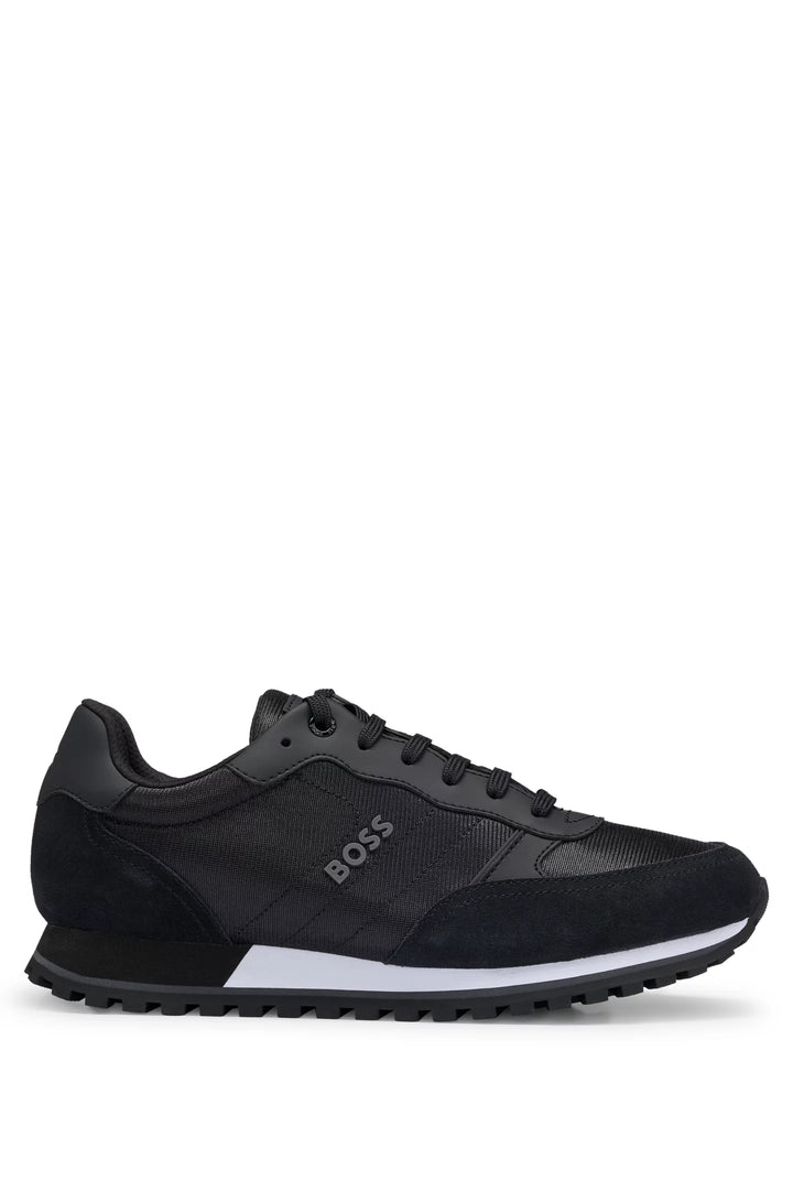 Boss Mixed-material trainers with faux-leather trims