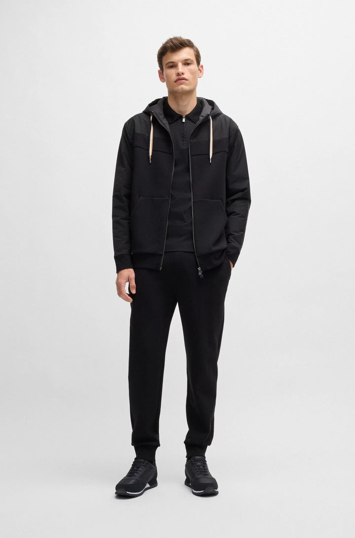 Boss Mixed-material trainers with faux-leather trims