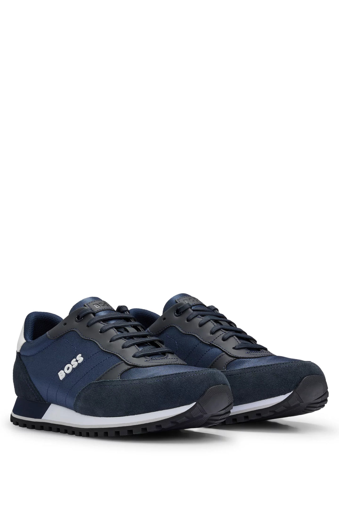 Boss Mixed-material trainers with faux-leather trims