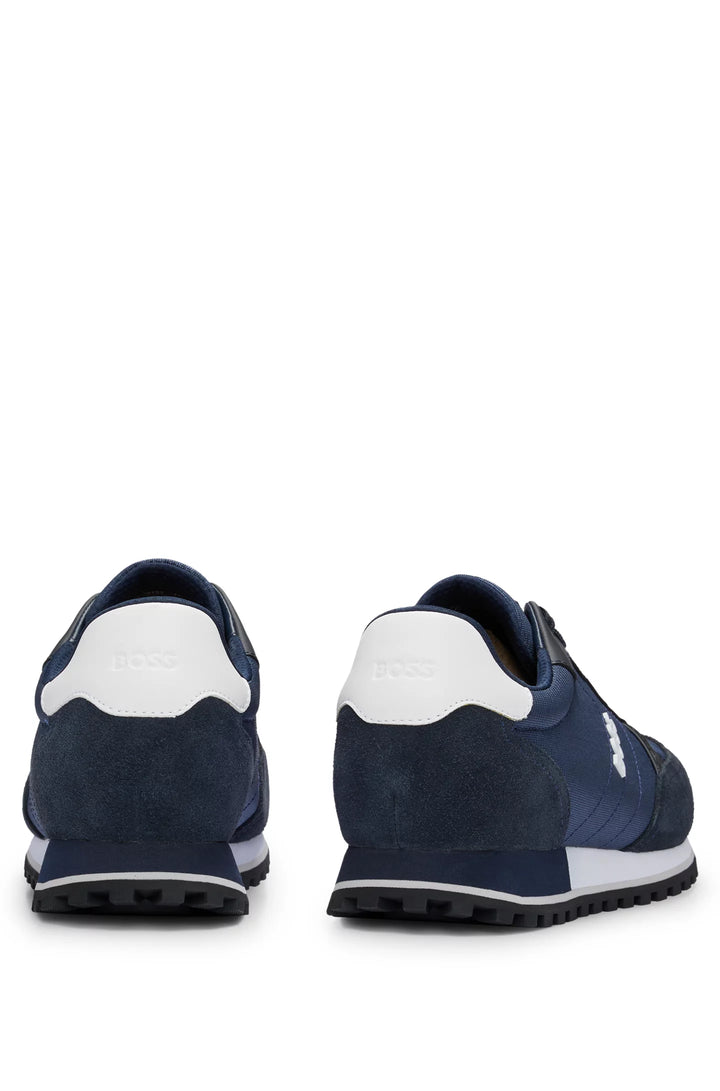 Boss Mixed-material trainers with faux-leather trims