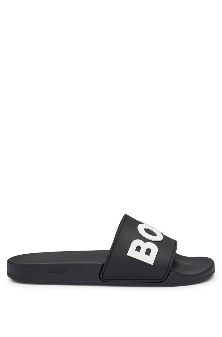 Boss Italian-made slides with raised logo
