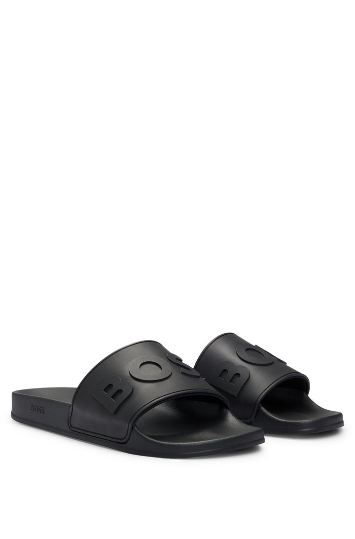 Boss Italian-made slides with raised logo