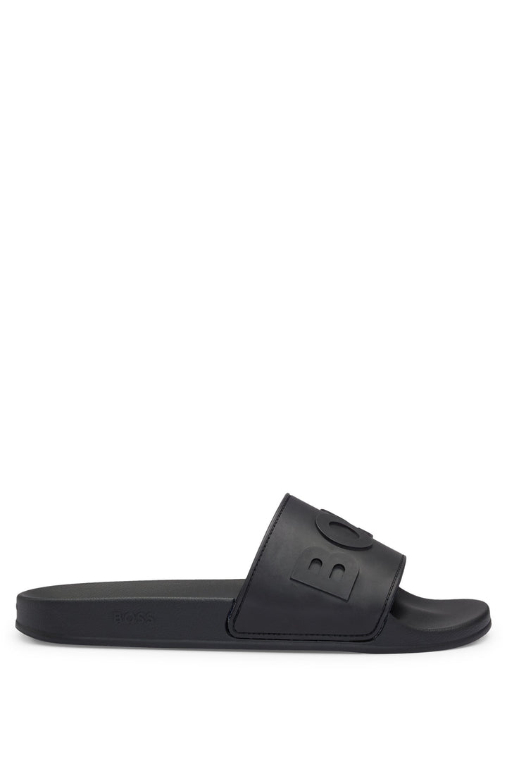 Boss Italian-made slides with raised logo