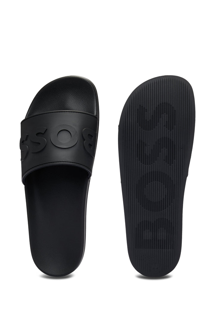 Boss Italian-made slides with raised logo