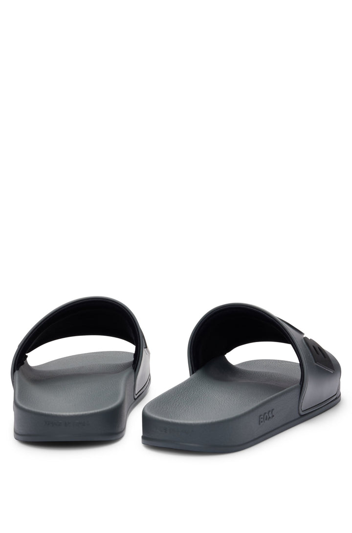 Boss Italian-made slides with raised logo