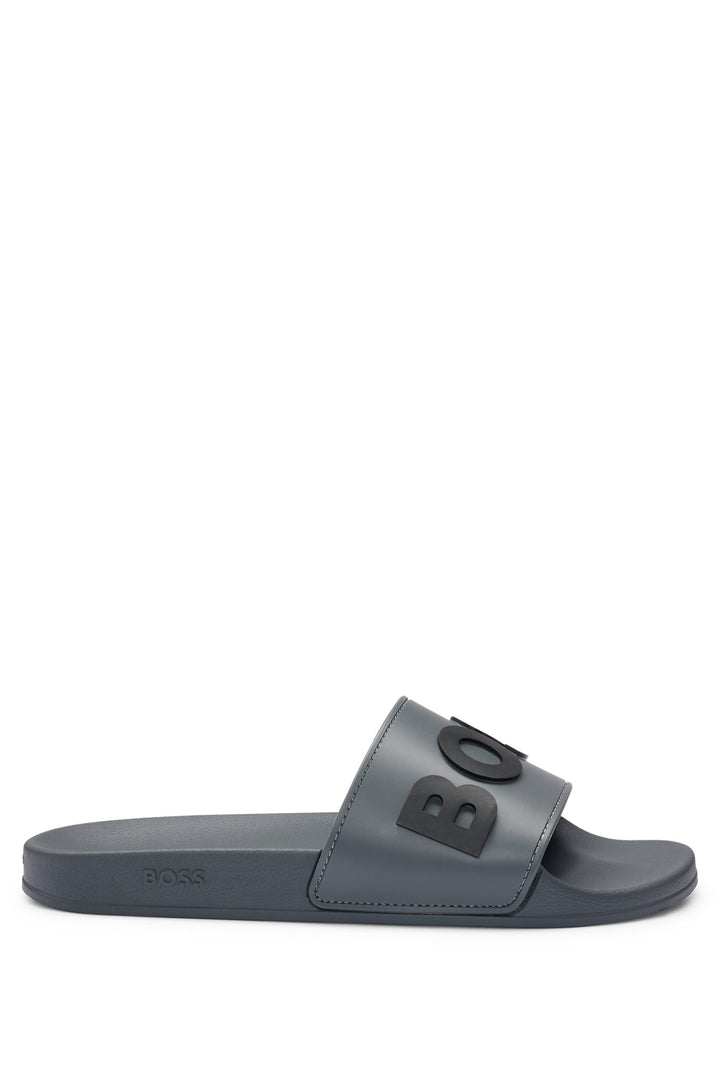 Boss Italian-made slides with raised logo