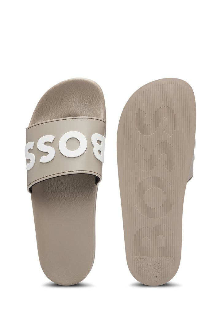 Boss Italian-made slides with raised logo