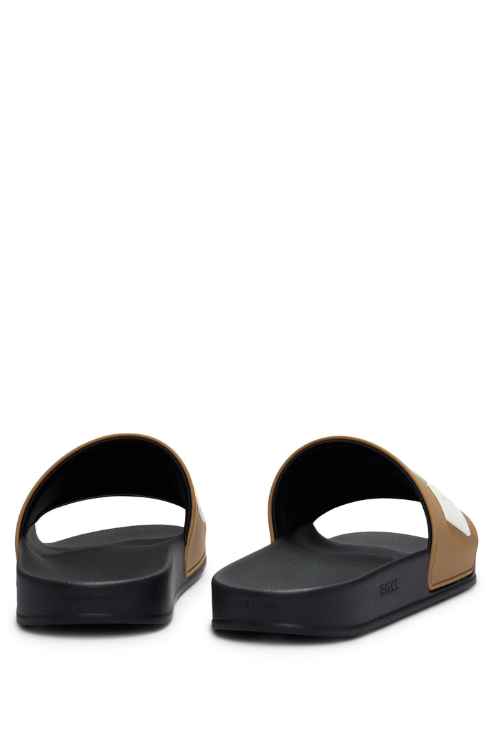 Boss Italian-made slides with raised logo