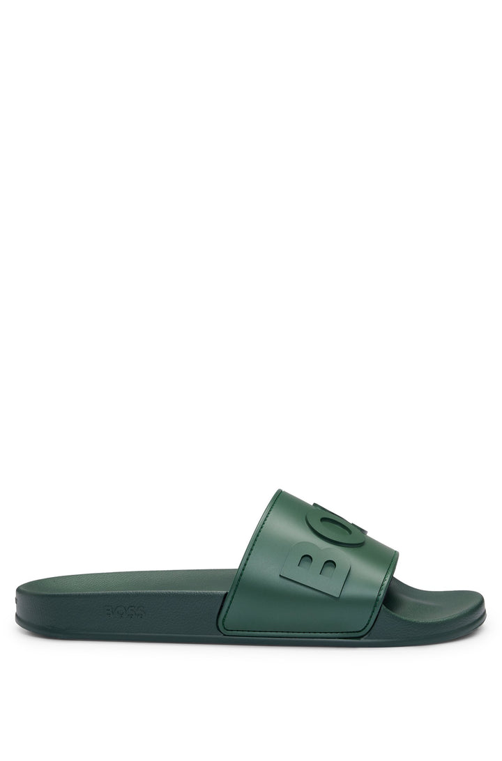 Boss Italian-made slides with raised logo