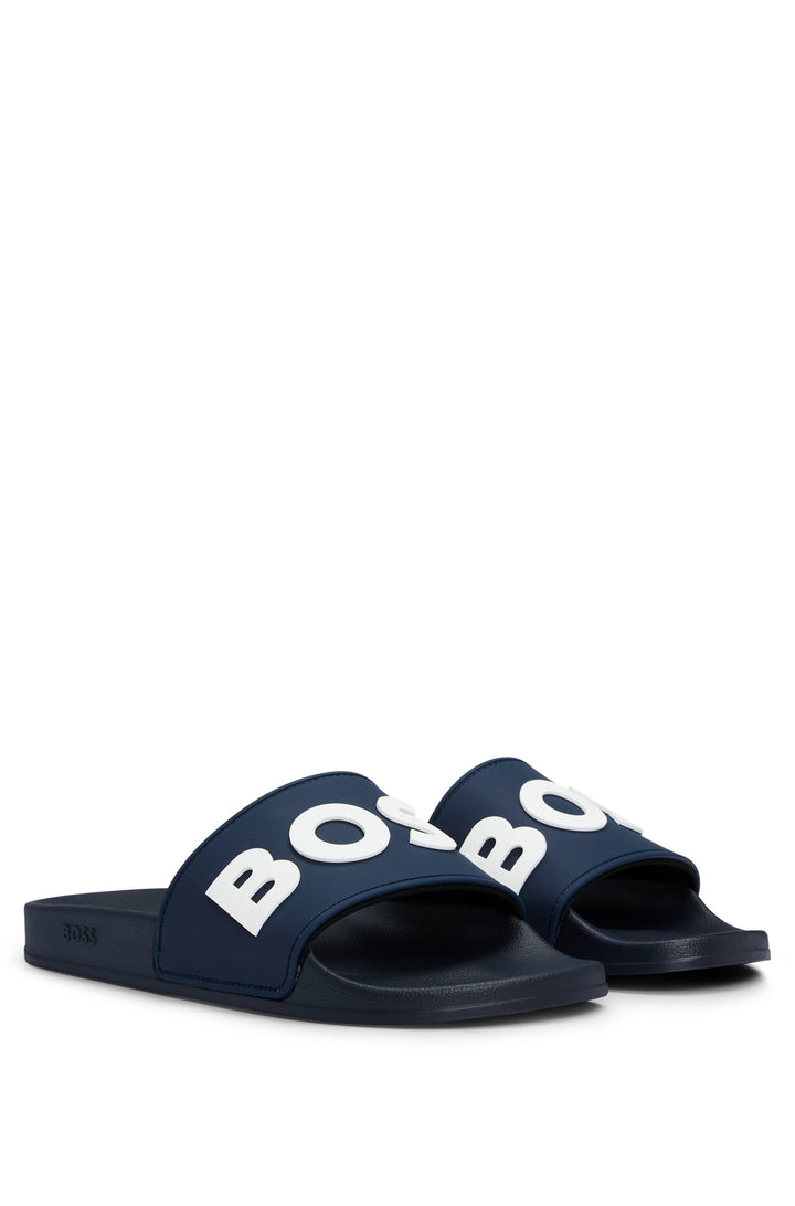 Boss Italian-made slides with raised logo