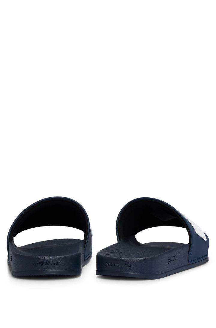 Boss Italian-made slides with raised logo