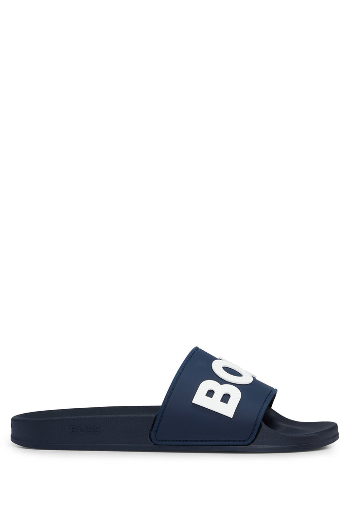Boss Italian-made slides with raised logo