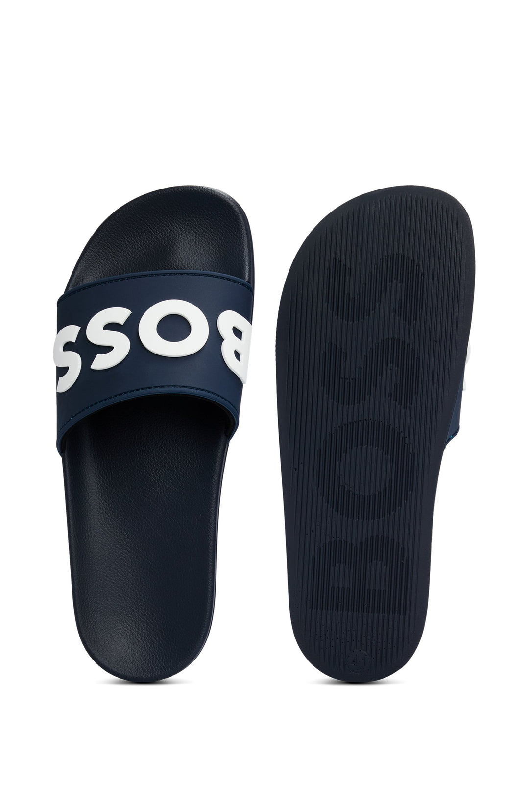 Boss Italian-made slides with raised logo