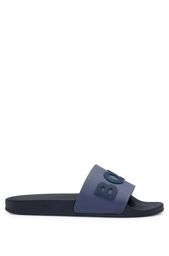 Boss Italian-made slides with raised logo