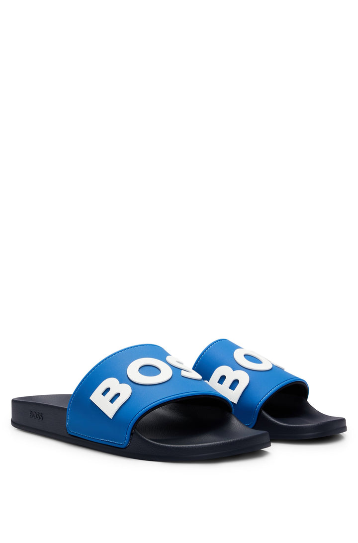 Boss Italian-made slides with raised logo