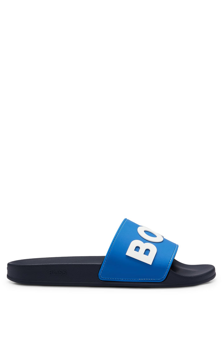 Boss Italian-made slides with raised logo