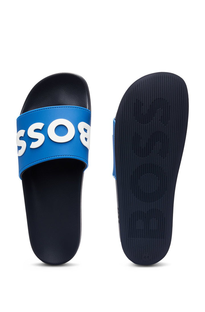 Boss Italian-made slides with raised logo